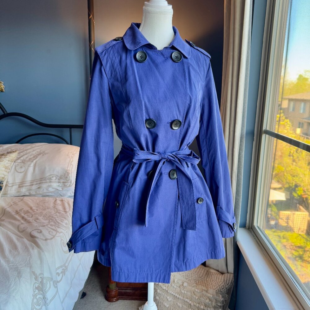 Hobbs London Dusty Blue Trench Coat